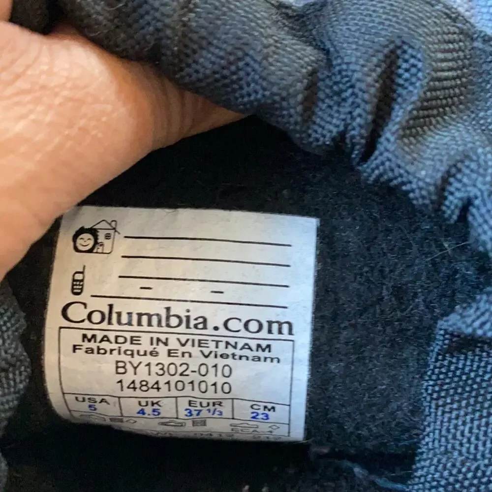 Columbia winter snow boots waterproof grey black youth 5 walking sledding